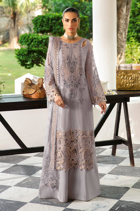 Ramsha | Dastak Luxury Chiffon Collection | Q-104 XS Lilac Gray Chiffon