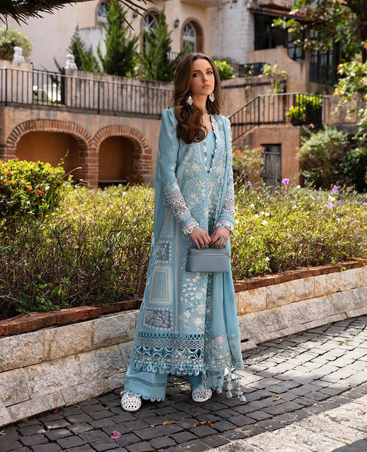 Republic Womenswear | Ilana Eid Luxury Lawn | Azure - Pakistani Designer Dress - by Republic Womenswear | Type: Luxury - 100% Original at Saira Sultan
