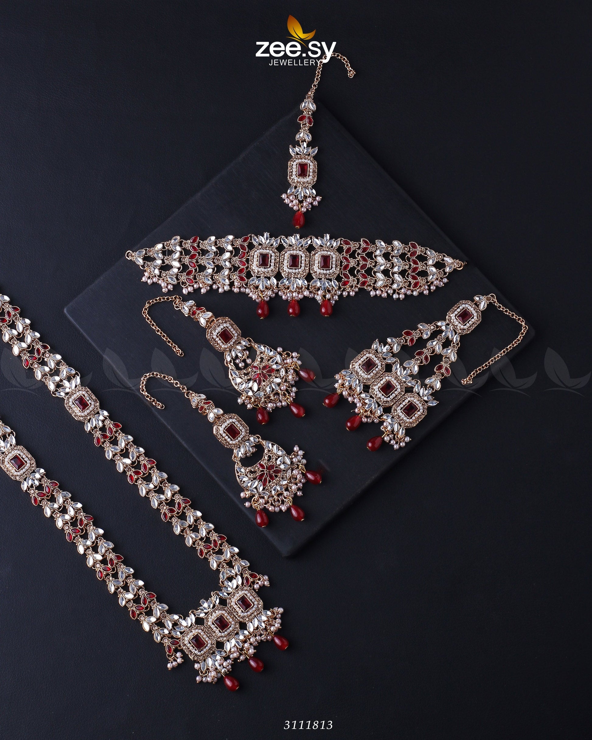 Anushka Bridal Set Golden Red