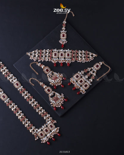 Anushka Bridal Set Golden Red