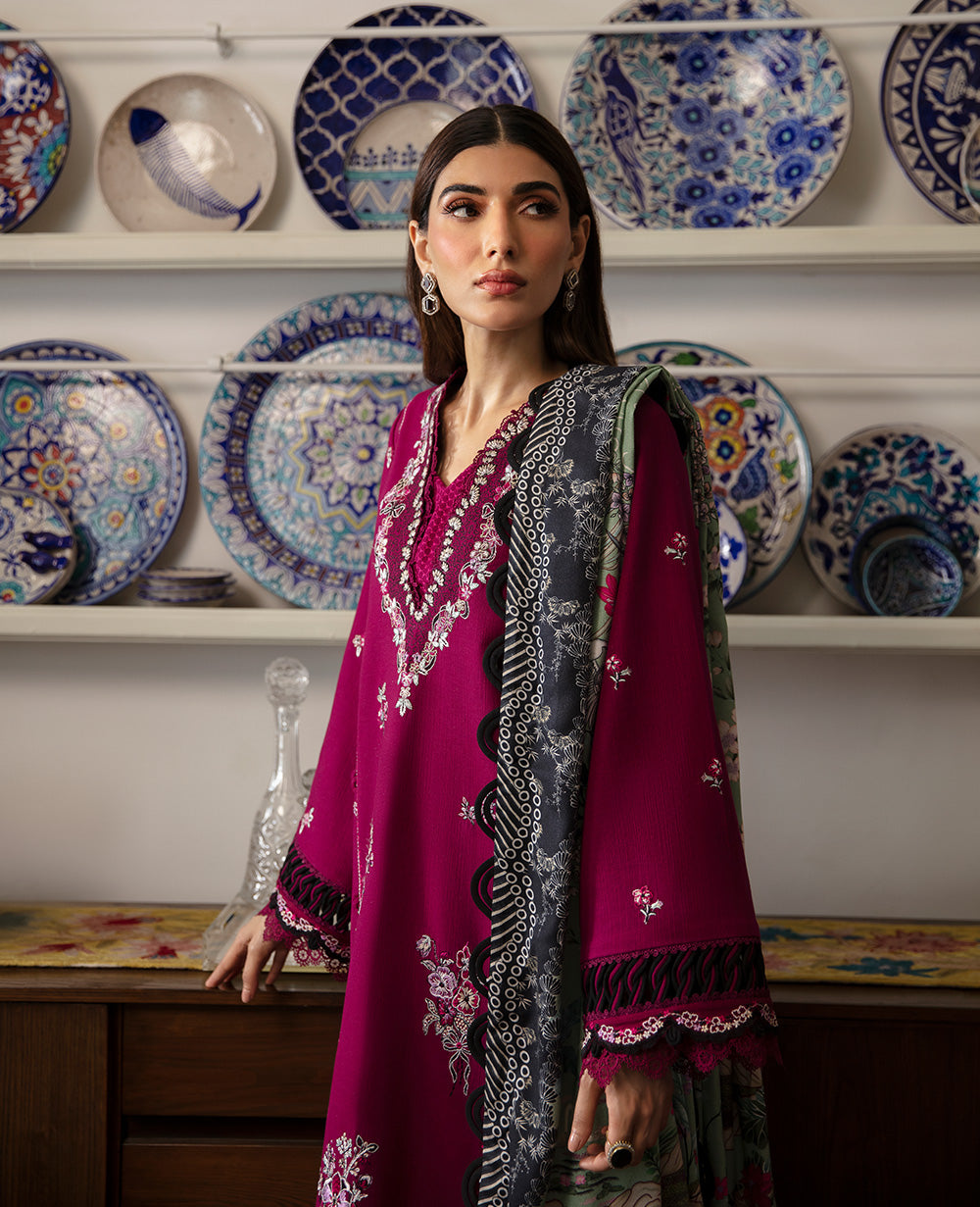 Republic Womenswear | Rosalee Winter 24 | D3 (Nara) M Magenta Khaddar