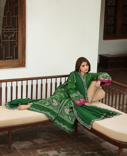 Republic Womenswear | Rosalee Winter 24 | D6 (Ina) Custom Size Green Khaddar