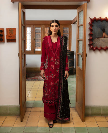 Republic Womenswear | Rosalee Winter 24 | D8 (Oleanna) XS Maroon Khaddar