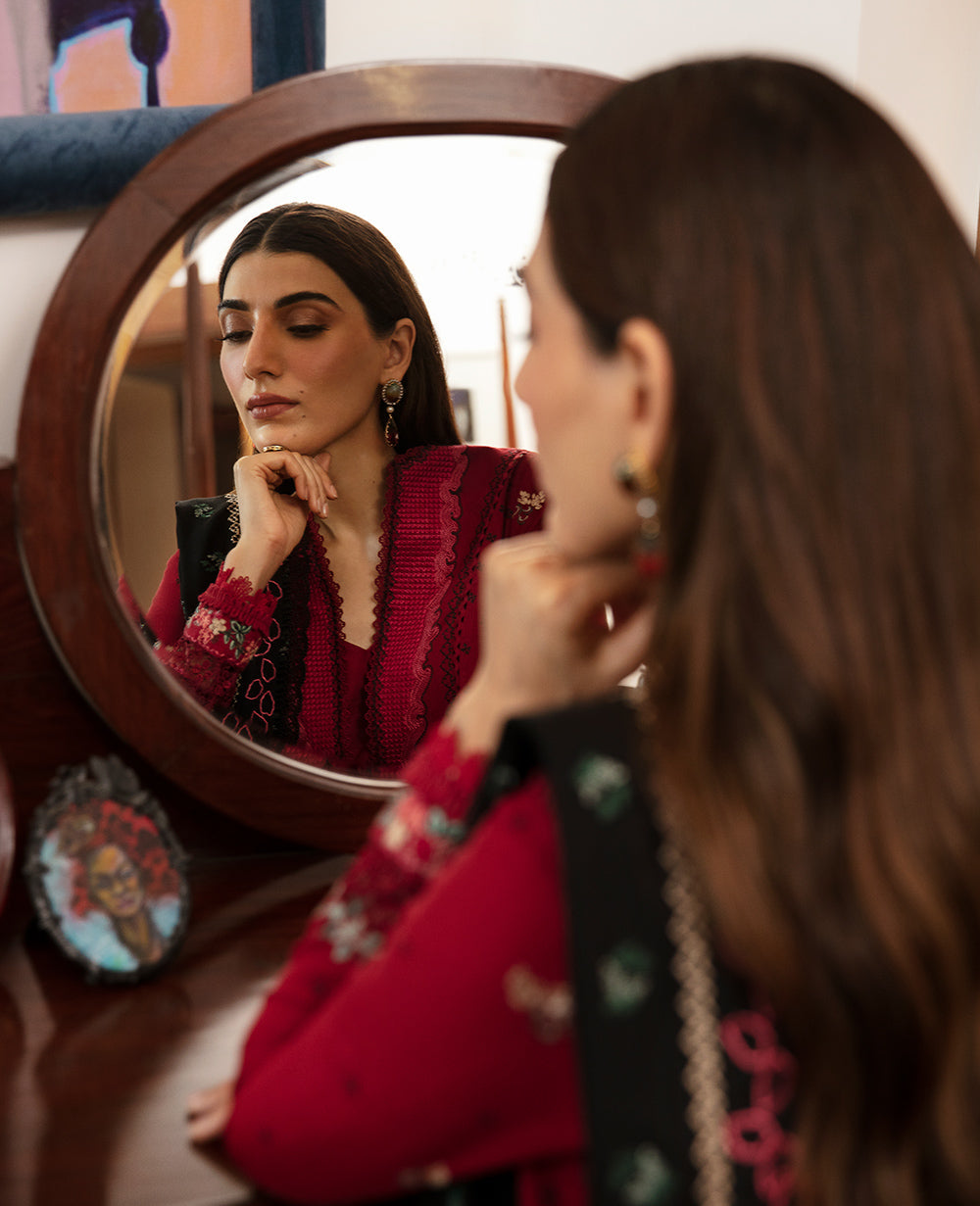Republic Womenswear | Rosalee Winter 24 | D8 (Oleanna) Custom Size Maroon Khaddar