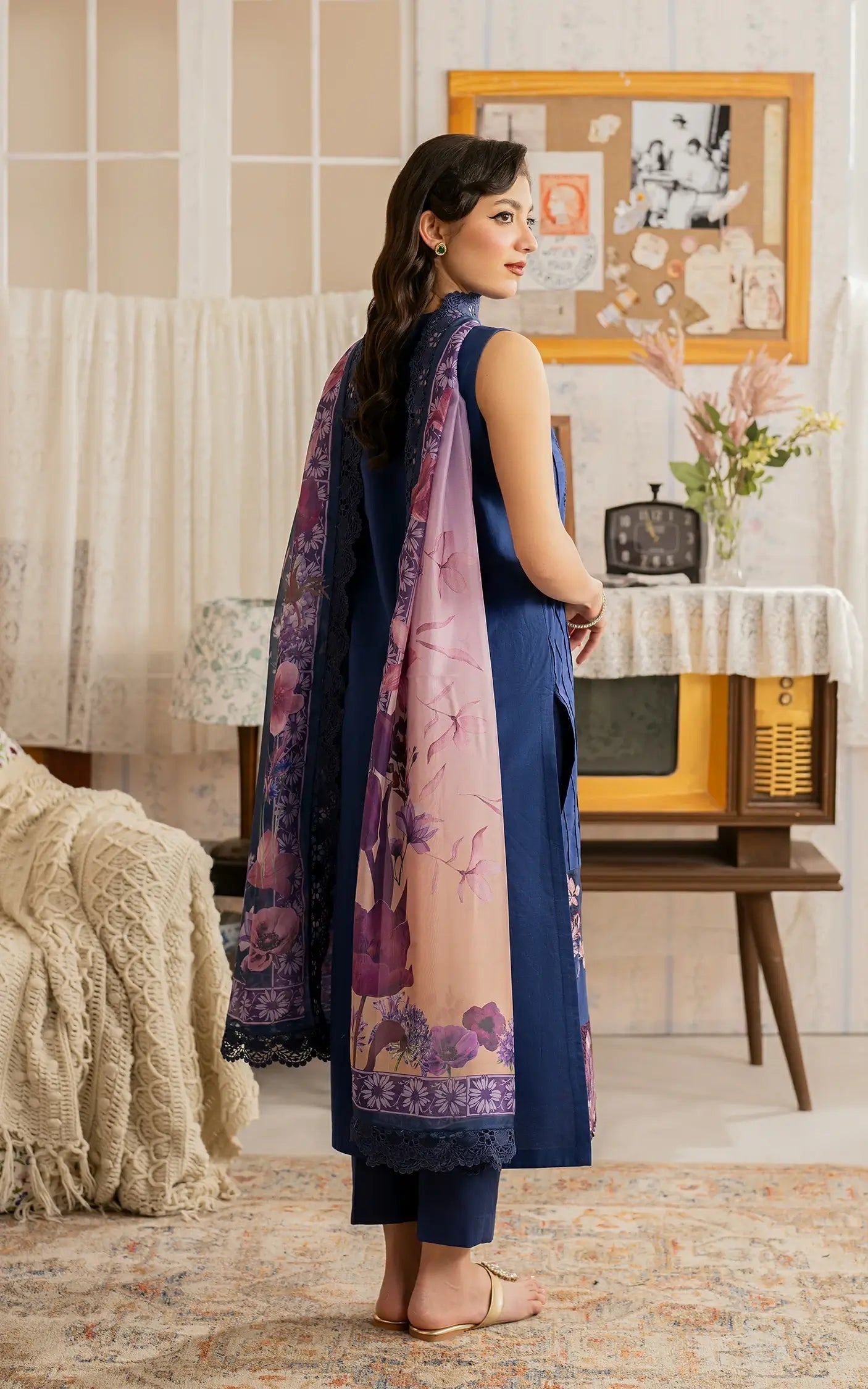 Asifa and Nabeel | Meraki Vintage 25 | Resham (MVL25-18) S Blue Lawn