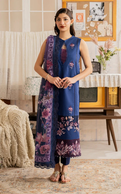 Asifa and Nabeel | Meraki Vintage 25 | Resham (MVL25-18) XS Blue Lawn