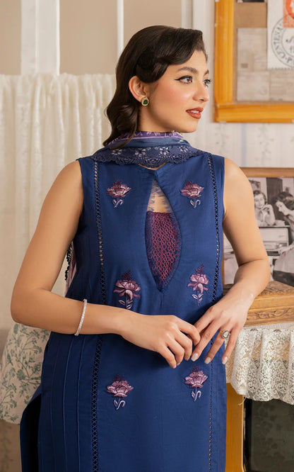 Asifa and Nabeel | Meraki Vintage 25 | Resham (MVL25-18) L Blue Lawn