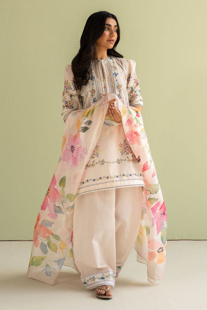Zara Shahjahan | Coco Prints 25 | Ria-3A M Off White Lawn