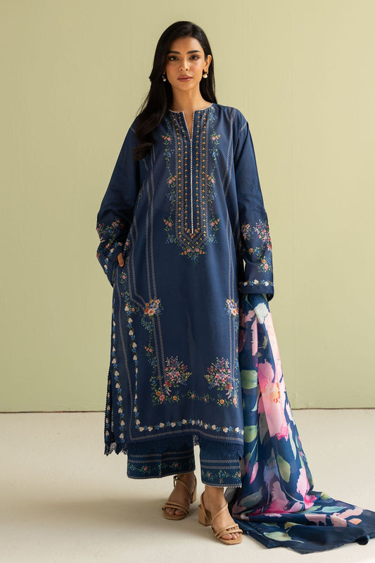 Zara Shahjahan | Coco Prints 25 | Ria-3B XS Navy Blue Lawn