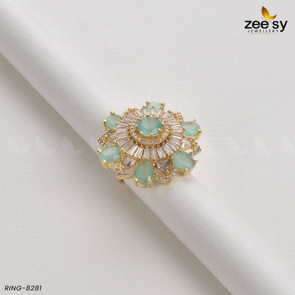 Sunflower Ring-8281 Golden Mint Green