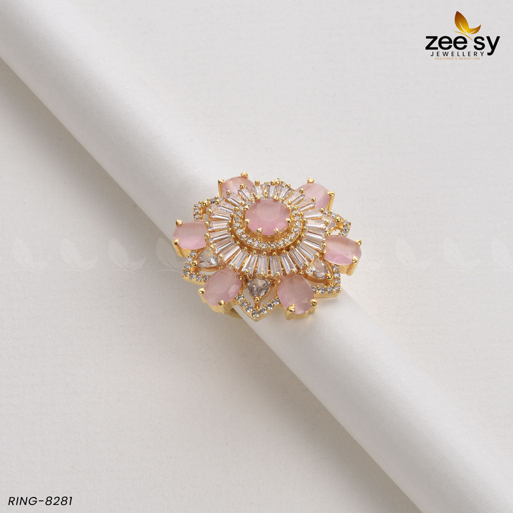 Sunflower Ring-8281 Golden Mint Pink