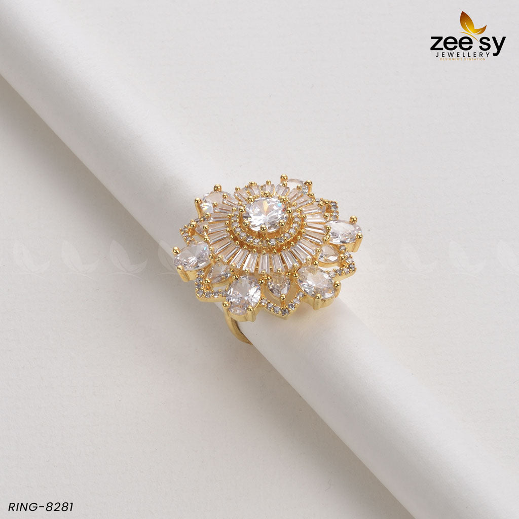 Sunflower Ring-8281 Golden White