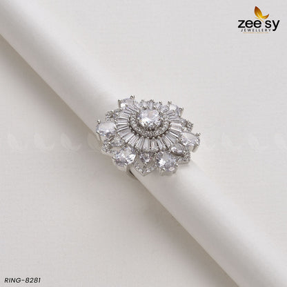 Sunflower Ring-8281 Silver White