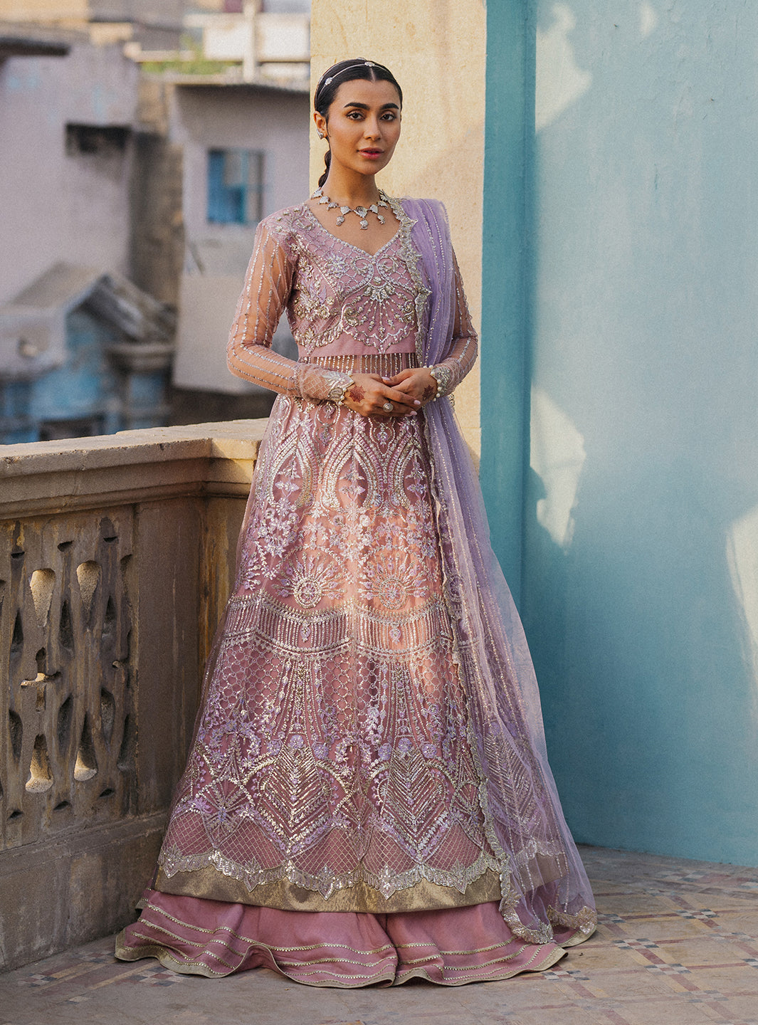 Roheenaz | Pehli Si Muhabbat Wedding Collection | Amyra XS Net Lilac