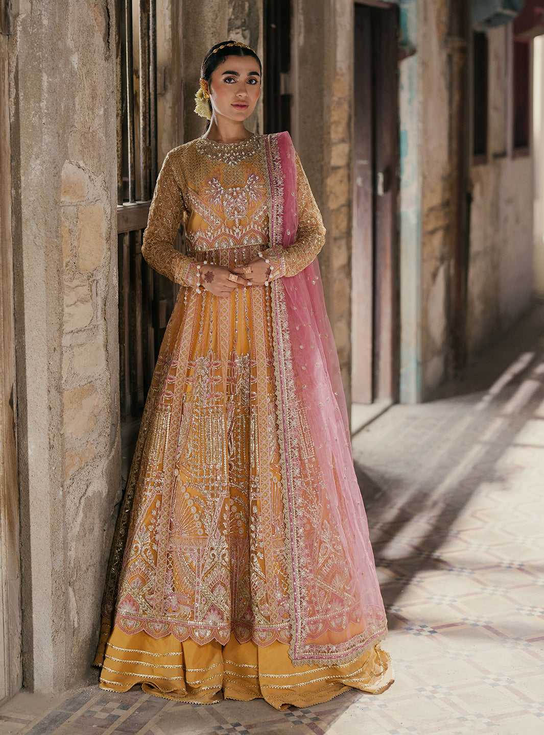 Roheenaz | Pehli Si Muhabbat Wedding Collection | Afreen XL Mustard Yellow Net