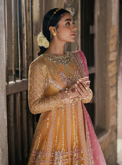Roheenaz | Pehli Si Muhabbat Wedding Collection | Afreen L Mustard Yellow Net