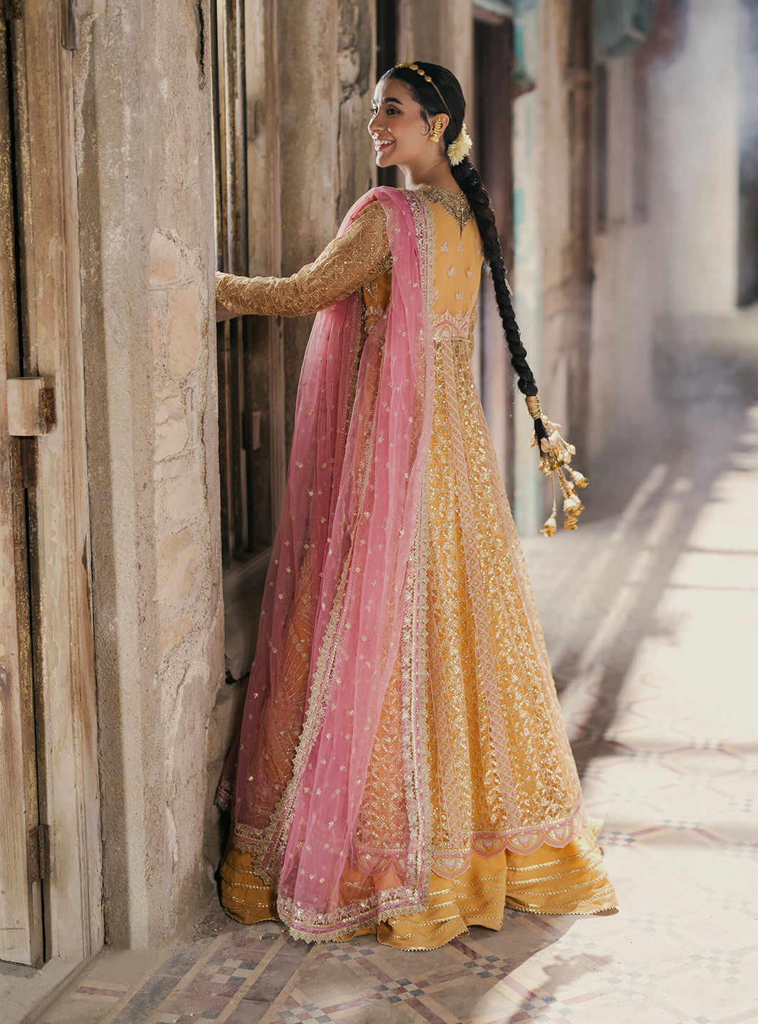 Roheenaz | Pehli Si Muhabbat Wedding Collection | Afreen M Mustard Yellow Net