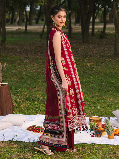 Mahnur | Dahlia Luxury Lawn 25 | Rosina XL Red Lawn