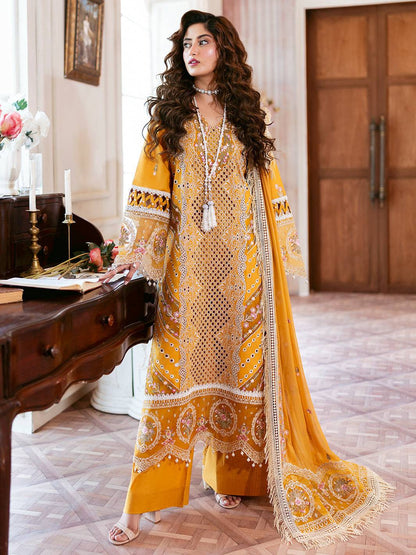 Mahnur | Sophie Luxury Lawn 25 | Rosy - Pakistani Designer Dress - by Mahnur | Type: Ladies Clothes - 100% Original at Saira Sultan