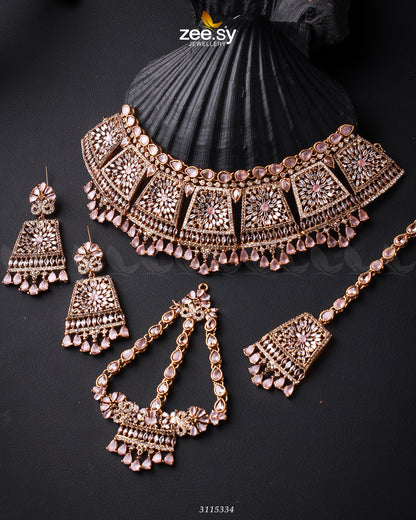 Royal Bridal Set Golden Mint Pink