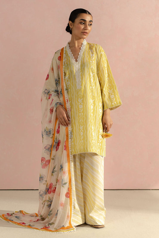 Zara Shahjahan | Coco Prints 25 | Ruby-9A XS Yellow Lawn