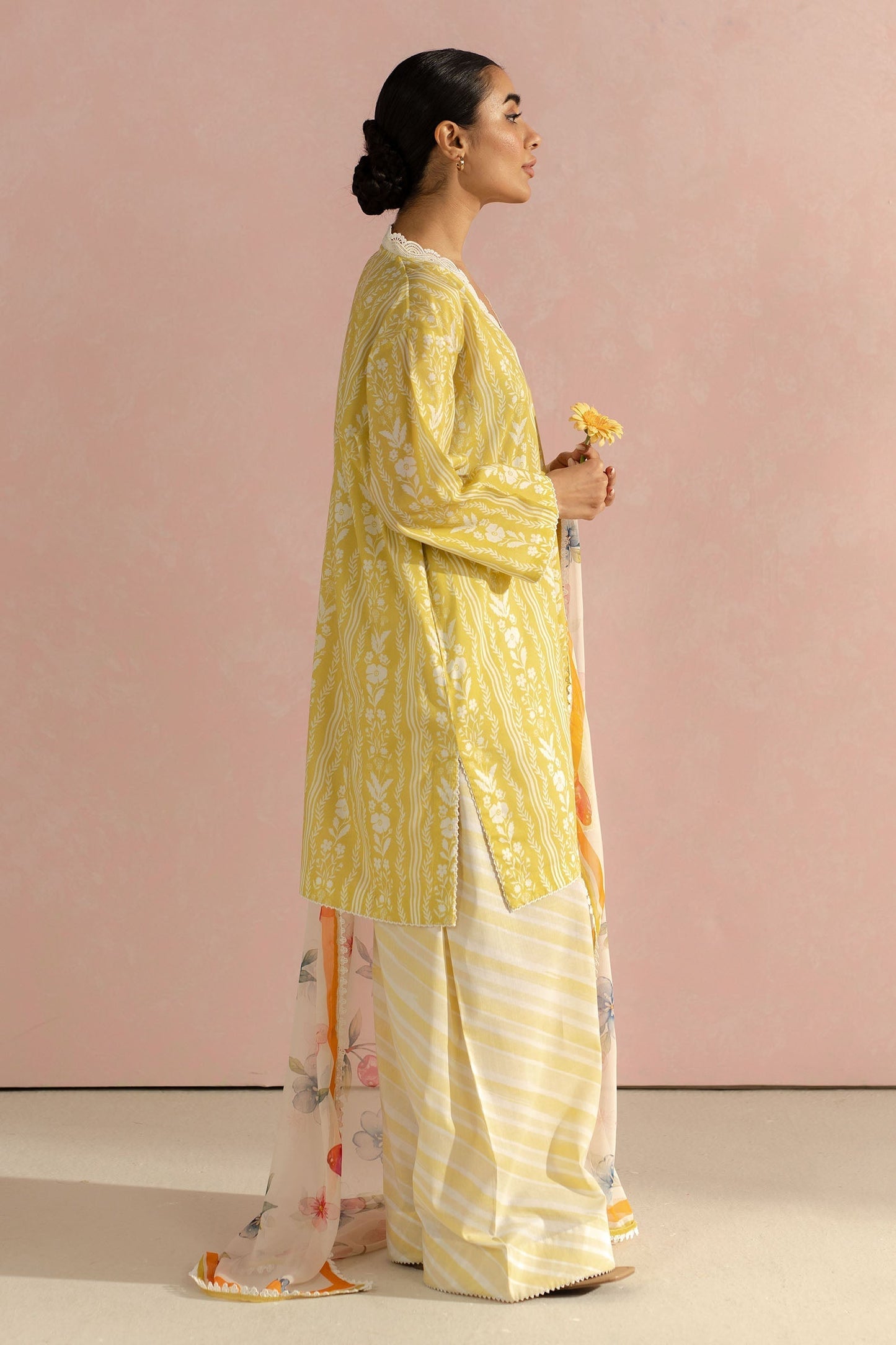 Zara Shahjahan | Coco Prints 25 | Ruby-9A M Yellow Lawn