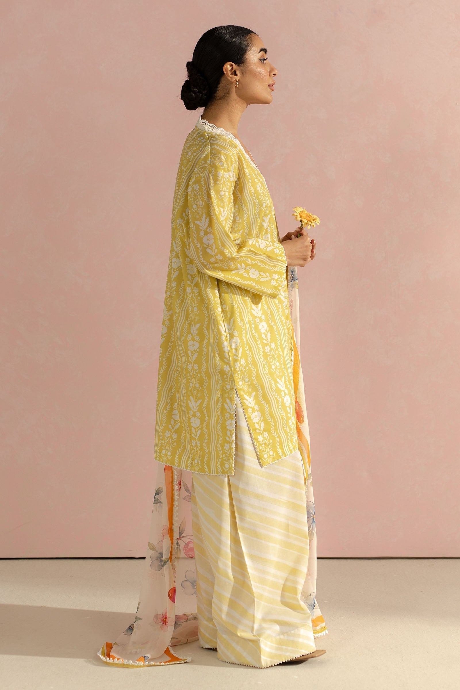 Zara Shahjahan | Coco Prints 25 | Ruby-9A M Yellow Lawn