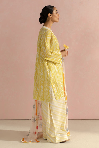 Zara Shahjahan | Coco Prints 25 | Ruby-9A M Yellow Lawn
