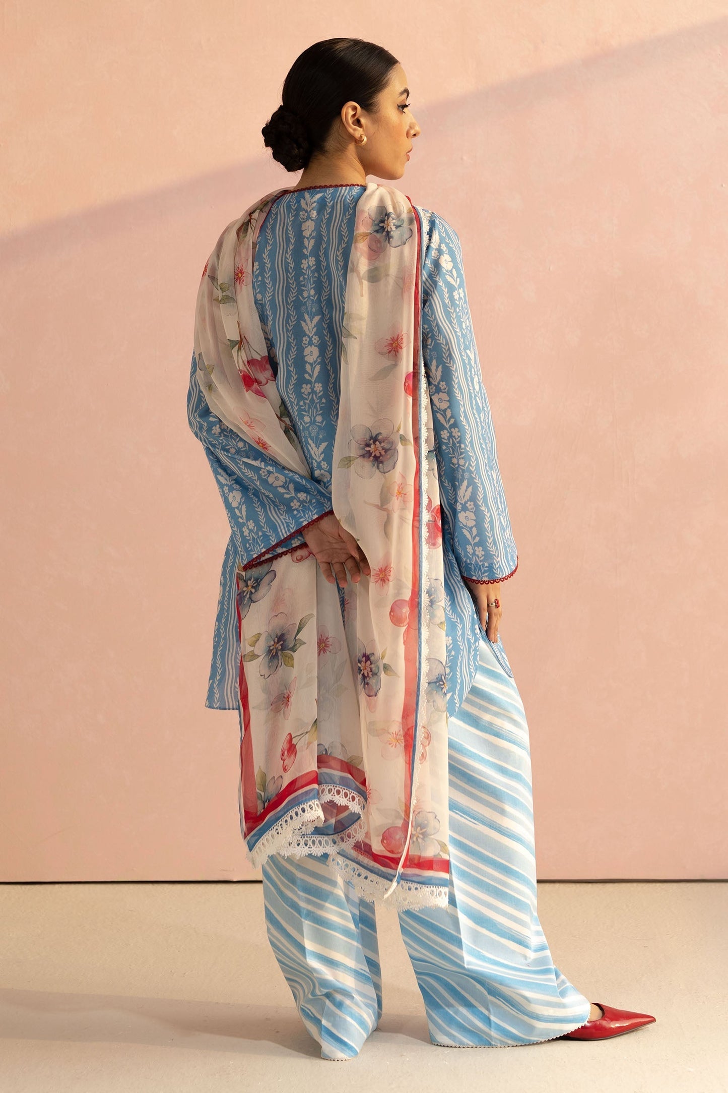 Zara Shahjahan | Coco Prints 25 | Ruby-9B S Sky Blue Lawn