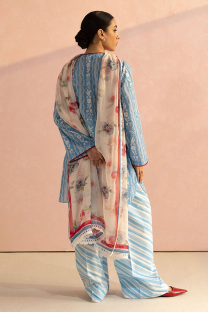 Zara Shahjahan | Coco Prints 25 | Ruby-9B S Sky Blue Lawn