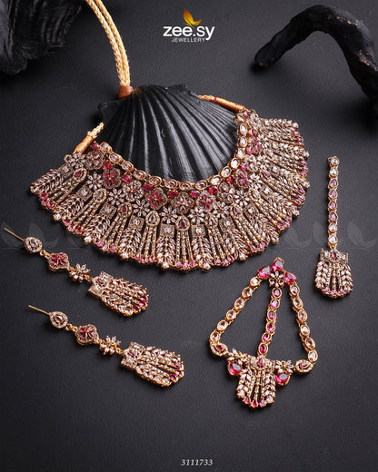Momina Bridal Sets Golden Ruby