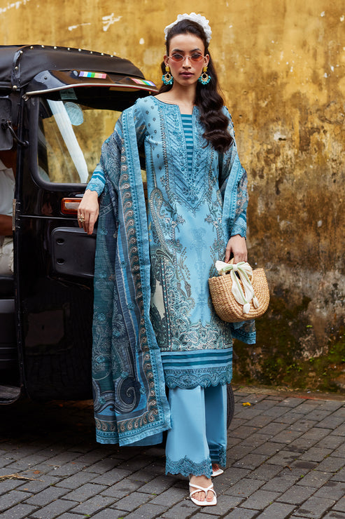 Gulaal | Saffira Lawn 25 | Inayah XS Sky Blue Lawn