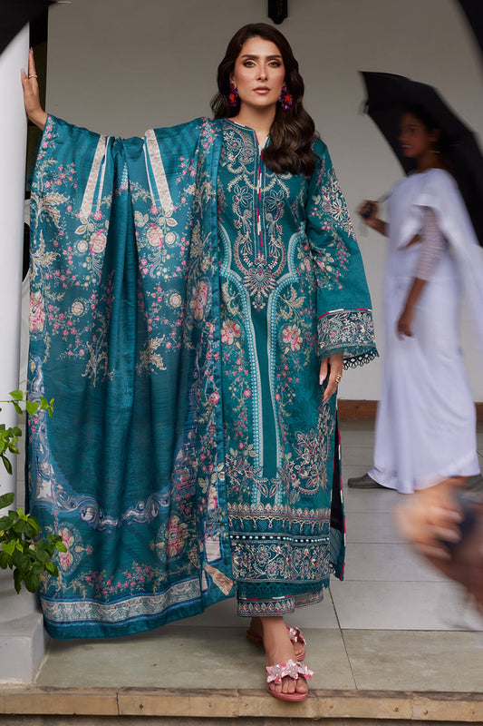 Gulaal | Saffira Lawn 25 | Camila XS Teal Blue Lawn