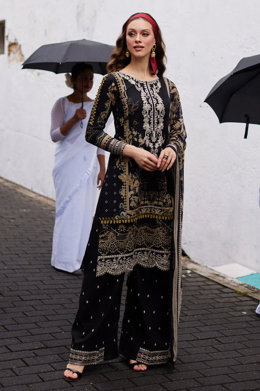 Gulaal | Saffira Lawn 25 | Amiri XS Black Lawn