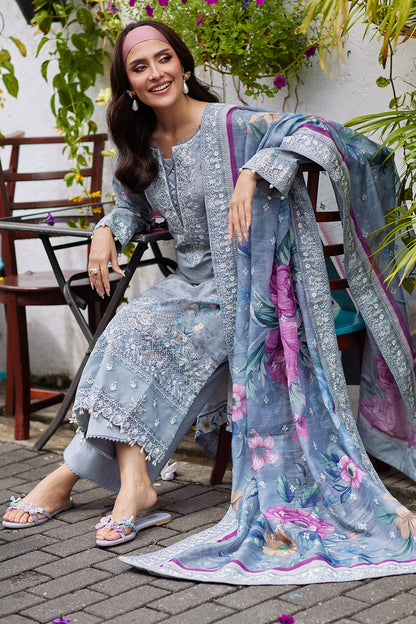 Gulaal | Saffira Lawn 25 | Carla XL Steel Gray Hue Lawn