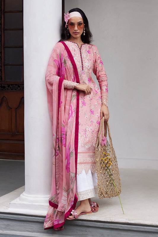 Gulaal | Saffira Lawn 25 | Mila XS Pink Lawn