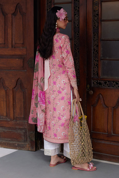Gulaal | Saffira Lawn 25 | Mila S Pink Lawn