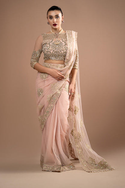 Imrozia Premium | Lumiere Luxury Sarees | 01 Rose Clair - Pakistani Designer Dress - by Imrozia Premium | Type: Formal - 100% Original at Saira Sultan