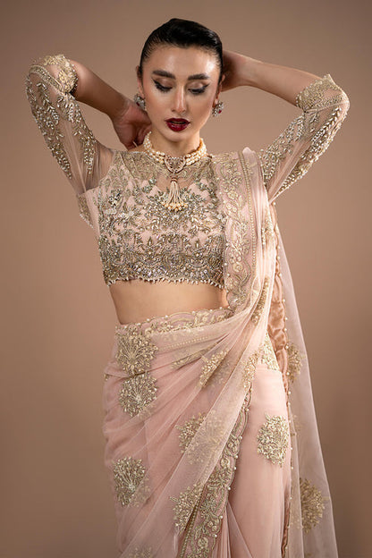 Imrozia Premium | Lumiere Luxury Sarees | 01 Rose Clair - Pakistani Designer Dress - by Imrozia Premium | Type: Formal - 100% Original at Saira Sultan