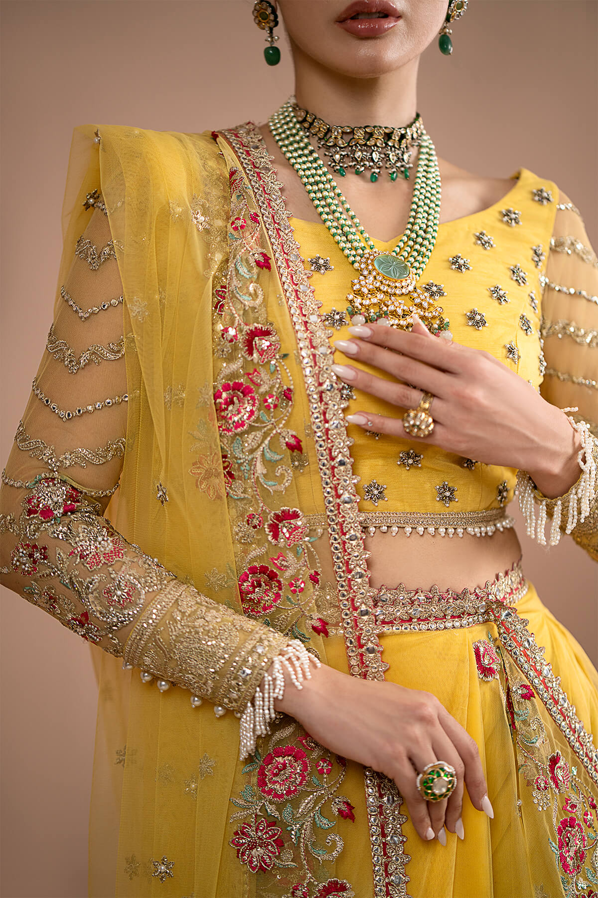 Imrozia Premium | Lumiere Luxury Sarees | 02 Lustrous Gold - Pakistani Designer Dress - by Imrozia Premium | Type: Formal - 100% Original at Saira Sultan