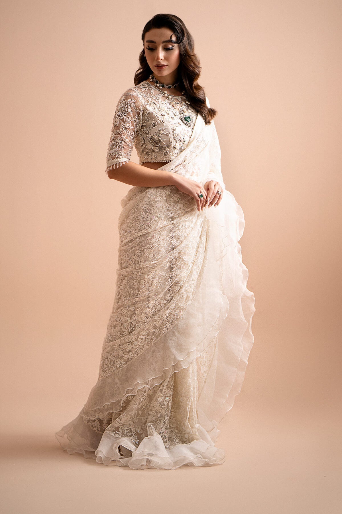 Imrozia Premium | Lumiere Luxury Sarees | 04 Dream - Pakistani Designer Dress - by Imrozia Premium | Type: Formal - 100% Original at Saira Sultan