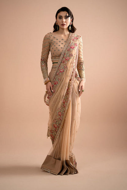 Imrozia Premium | Lumiere Luxury Sarees | 05 Celeste - Pakistani Designer Dress - by Imrozia Premium | Type: Formal - 100% Original at Saira Sultan