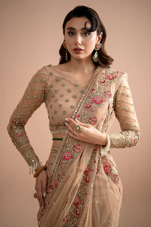 Imrozia Premium | Lumiere Luxury Sarees | 05 Celeste - Pakistani Designer Dress - by Imrozia Premium | Type: Formal - 100% Original at Saira Sultan