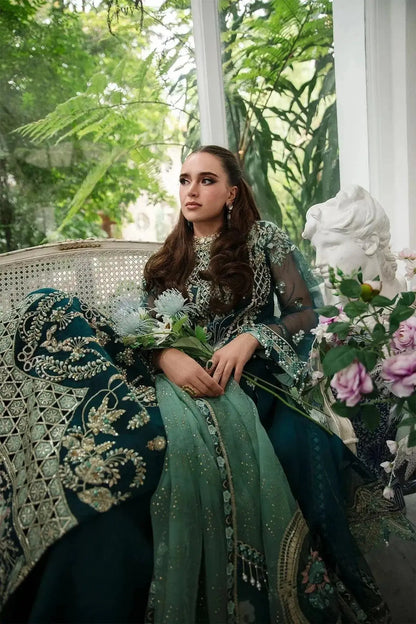 AJR Couture | Alif Luxury Wedding Formals 23 | Teal - Pakistani Designer Dress - by AJR Couture | Type: Bridal - 100% Original at Saira Sultan