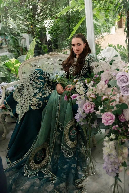 AJR Couture | Alif Luxury Wedding Formals 23 | Teal - Pakistani Designer Dress - by AJR Couture | Type: Bridal - 100% Original at Saira Sultan