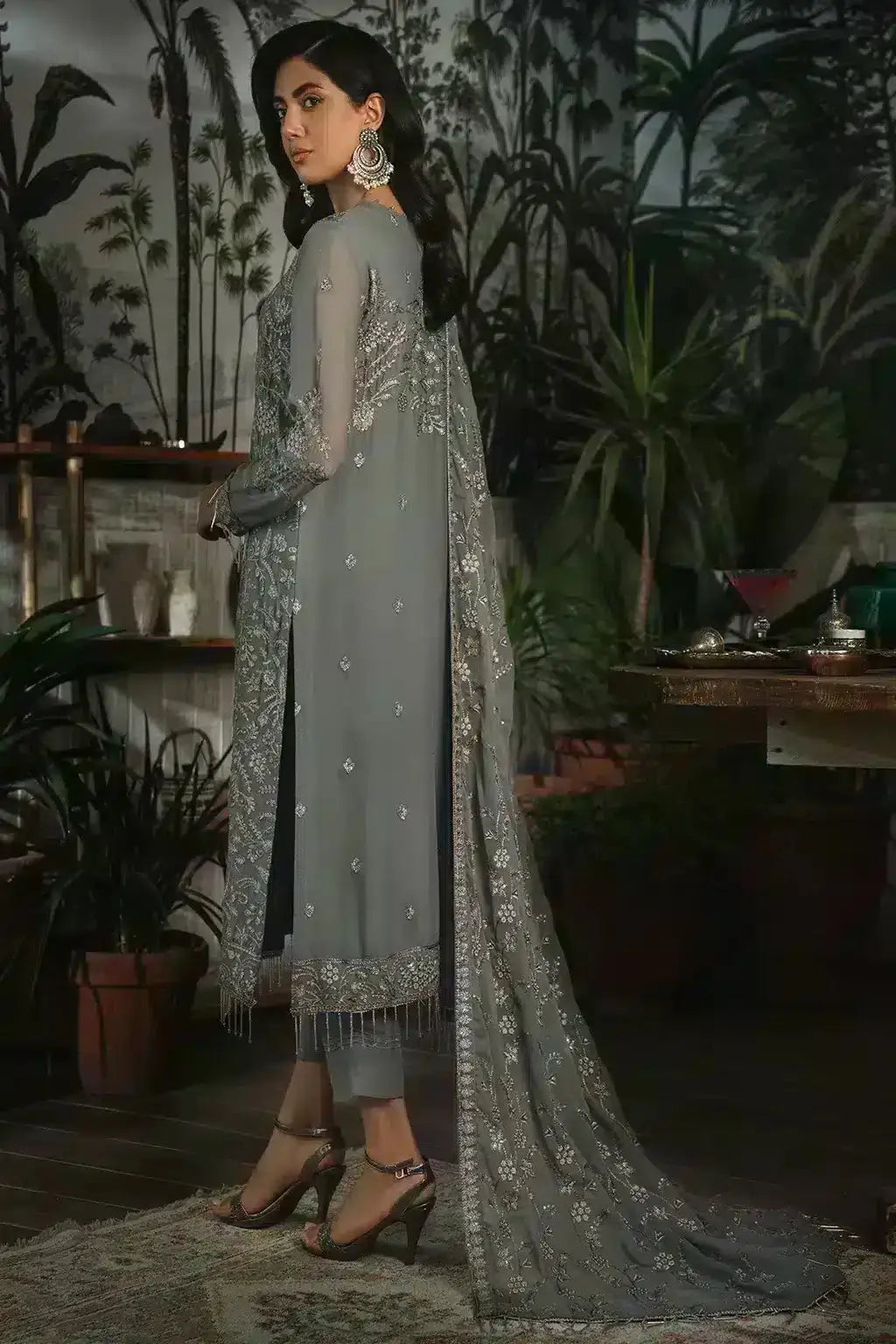 Zarif | LA ROSELLA Formals | ZLR 07 NOIR - Pakistani Designer Dress - by Zarif | Type: Formal - 100% Original at Saira Sultan