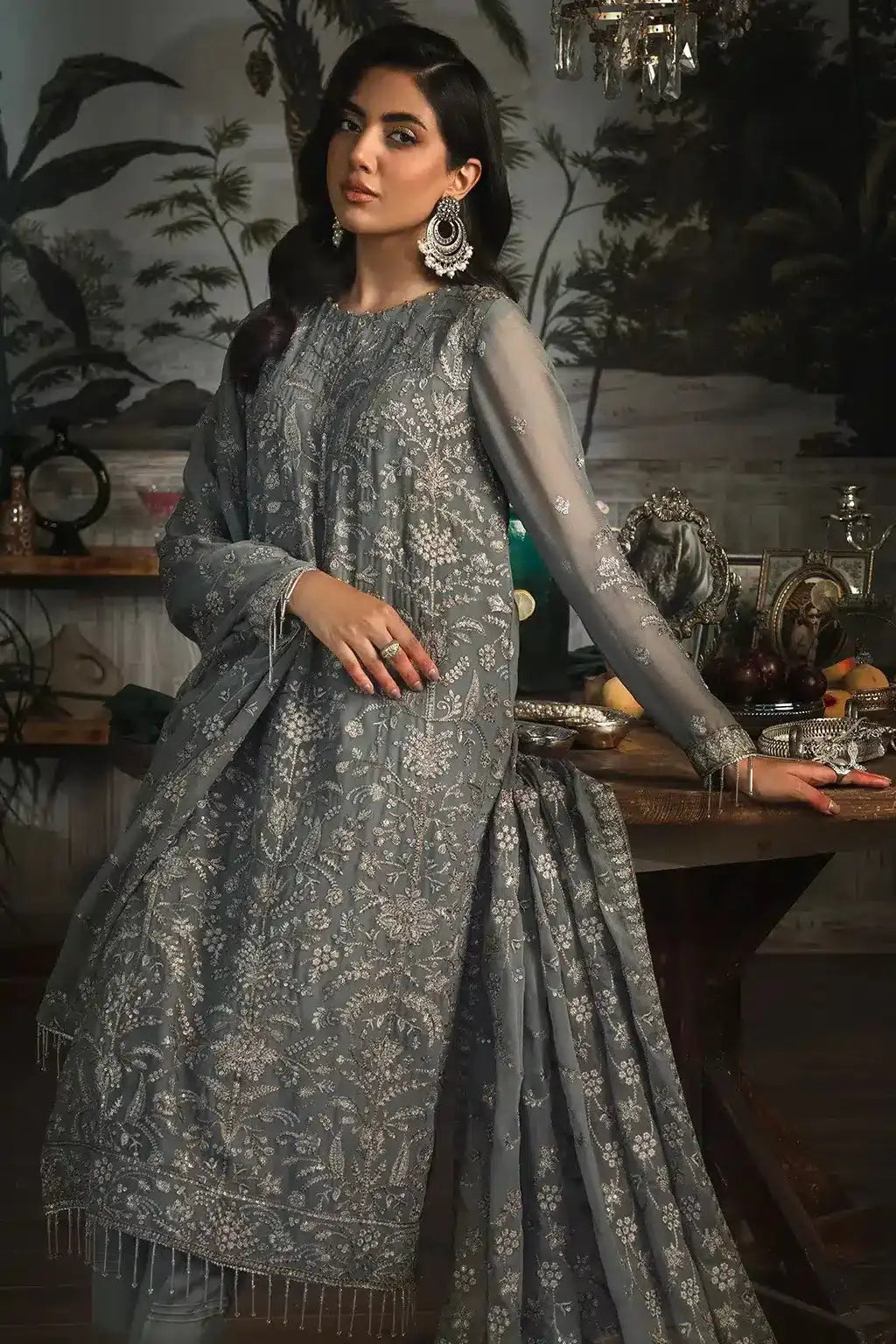 Zarif | LA ROSELLA Formals | ZLR 07 NOIR - Pakistani Designer Dress - by Zarif | Type: Formal - 100% Original at Saira Sultan