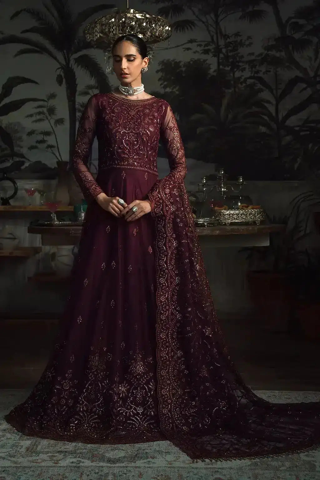 Zarif | LA ROSELLA Formals | ZLR 06 CARMINE - Pakistani Designer Dress - by Zarif | Type: Formal - 100% Original at Saira Sultan