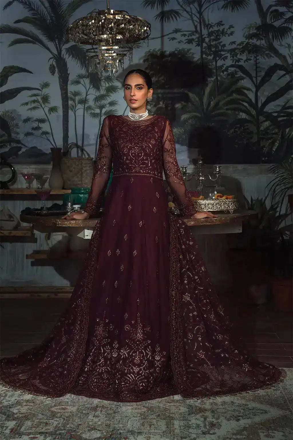 Zarif | LA ROSELLA Formals | ZLR 06 CARMINE - Pakistani Designer Dress - by Zarif | Type: Formal - 100% Original at Saira Sultan