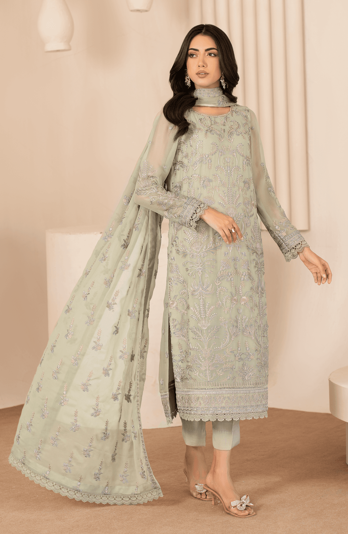 Zarif | Chiffon Edit | ZL 04 AFSA - Pakistani Designer Dress - by Zarif | Type: Formal - 100% Original at Saira Sultan